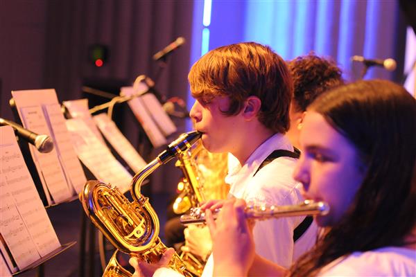 Students performing at the 2023-2024 All County Jazz Concert